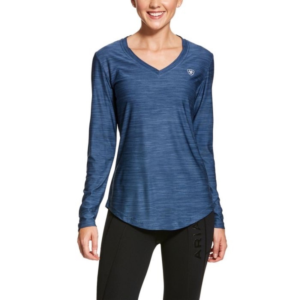 AriatTEK Laguna Blue Space Dye Long Sleeve Top Size Extra Small Women’s